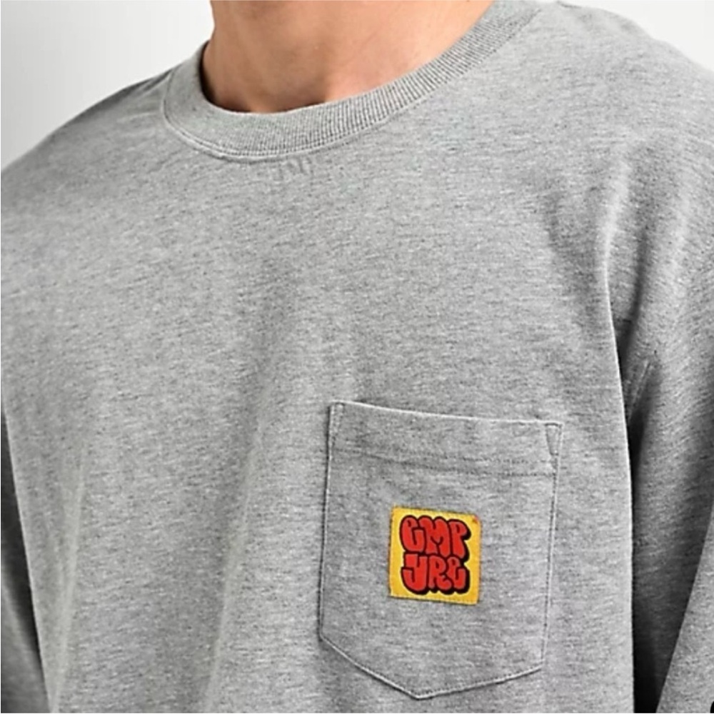 Empyre Mens Size M Pullover T-Shirt Hammer Time Long Sleeve Pocket Gray NWT - Picture 2 of 9